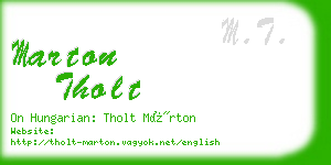 marton tholt business card